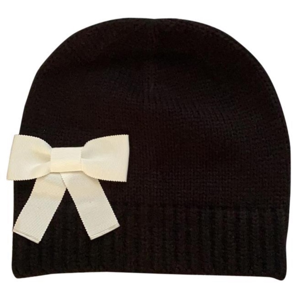 Kate spade black beanie with bow